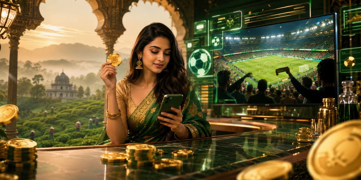 A user placing Sports Bets on mobile at a tea garden in Sylhet